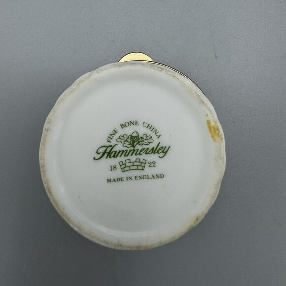 Vtg Hammersley Round Floral Hinged Trinket Pill Box Fine Bone China England Glam - Picture 3 of 15